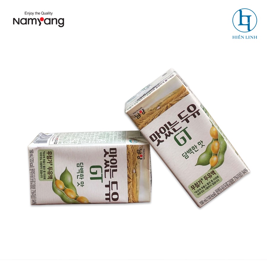 Sữa Hạt Đậu Nành Vàng Thuần Ít Ngọt Namyang GT Nội Địa Hàn Quốc (1 thùng 16 hộp 190ml)