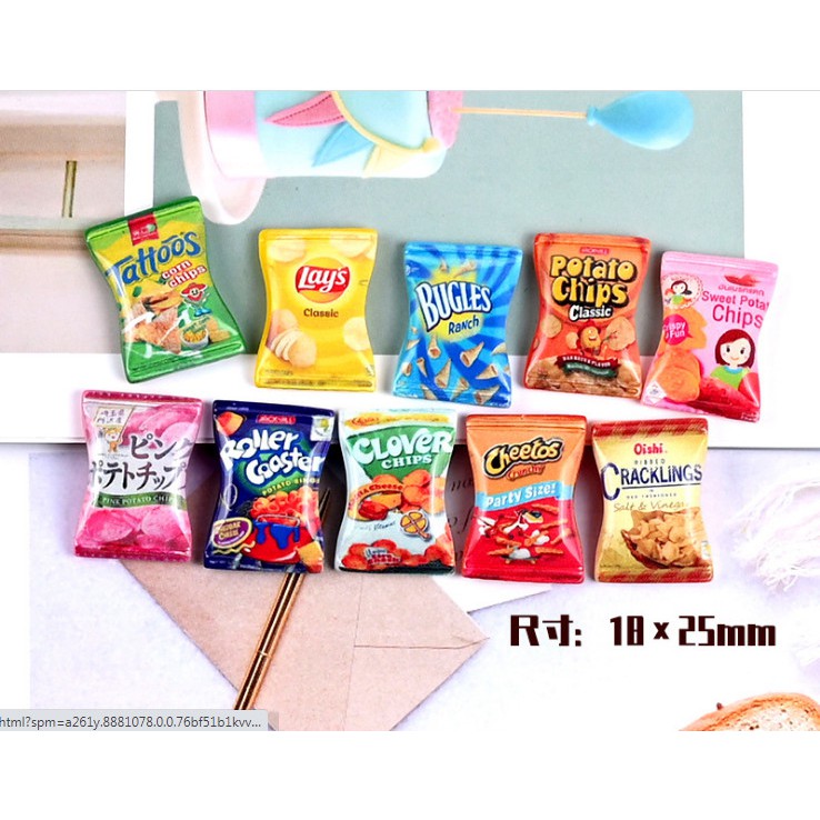 Mô hình gói snack phụ kiện trang trí nhà búp bê