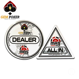 NÚT DEALER ALL-IN GEM POKER TRẮNG