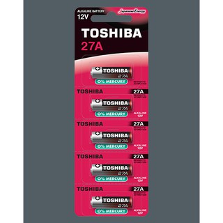 Pin alkaline toshiba 27a, 12v, vỉ 5 viên, 27a bp-5c