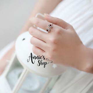 SN07 Nhẫn bạc xi 925 Dogkit hình chân pet dễ thương cute