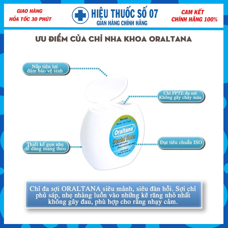 Chỉ nha khoa ORALTANA Cuộn chỉ tơ hương thơm