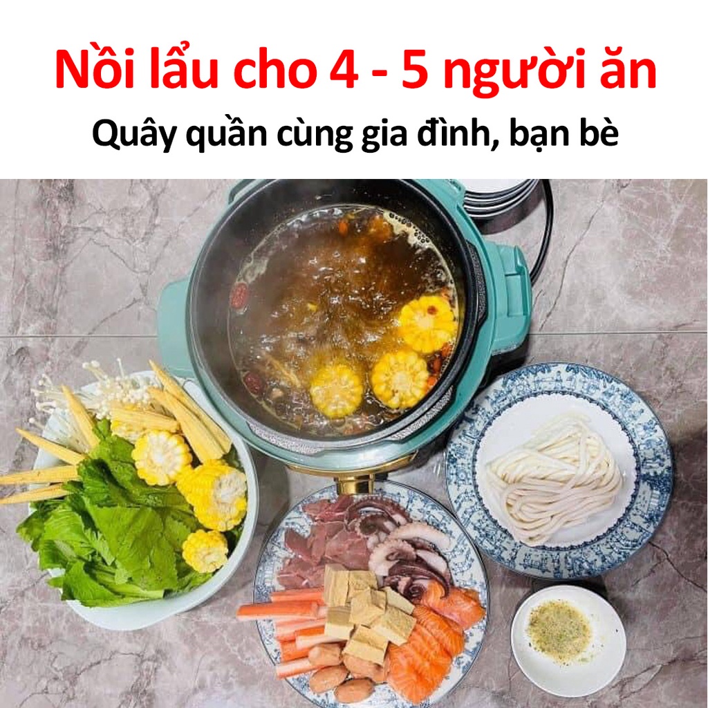 [CÓ HÌNH THẬT] Nồi áp suất điện đa năng NINESHIELD - Nồi hầm đa dụng - Công suất 1300W - Dung tích 3L - HÀNG CHÍNH HÃNG