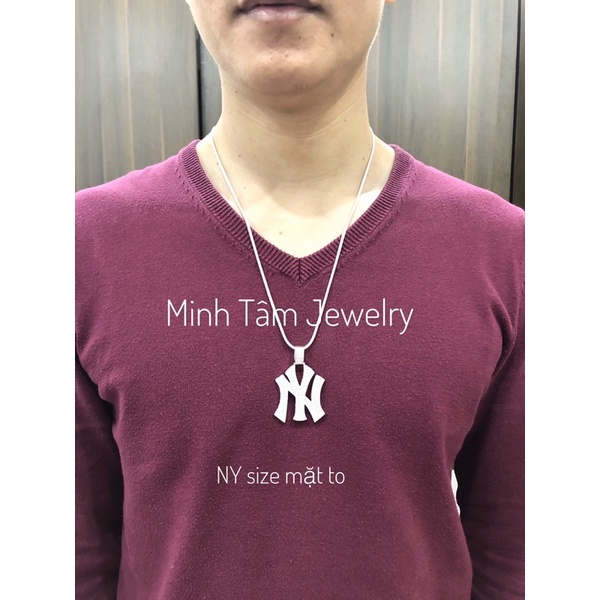 Mặt dây chuyền bạc nam NY bạc ta,Bộ dây chuyền bạc mặt NY bạc ta cao cấp cho nam-Minh Tâm Jewelry