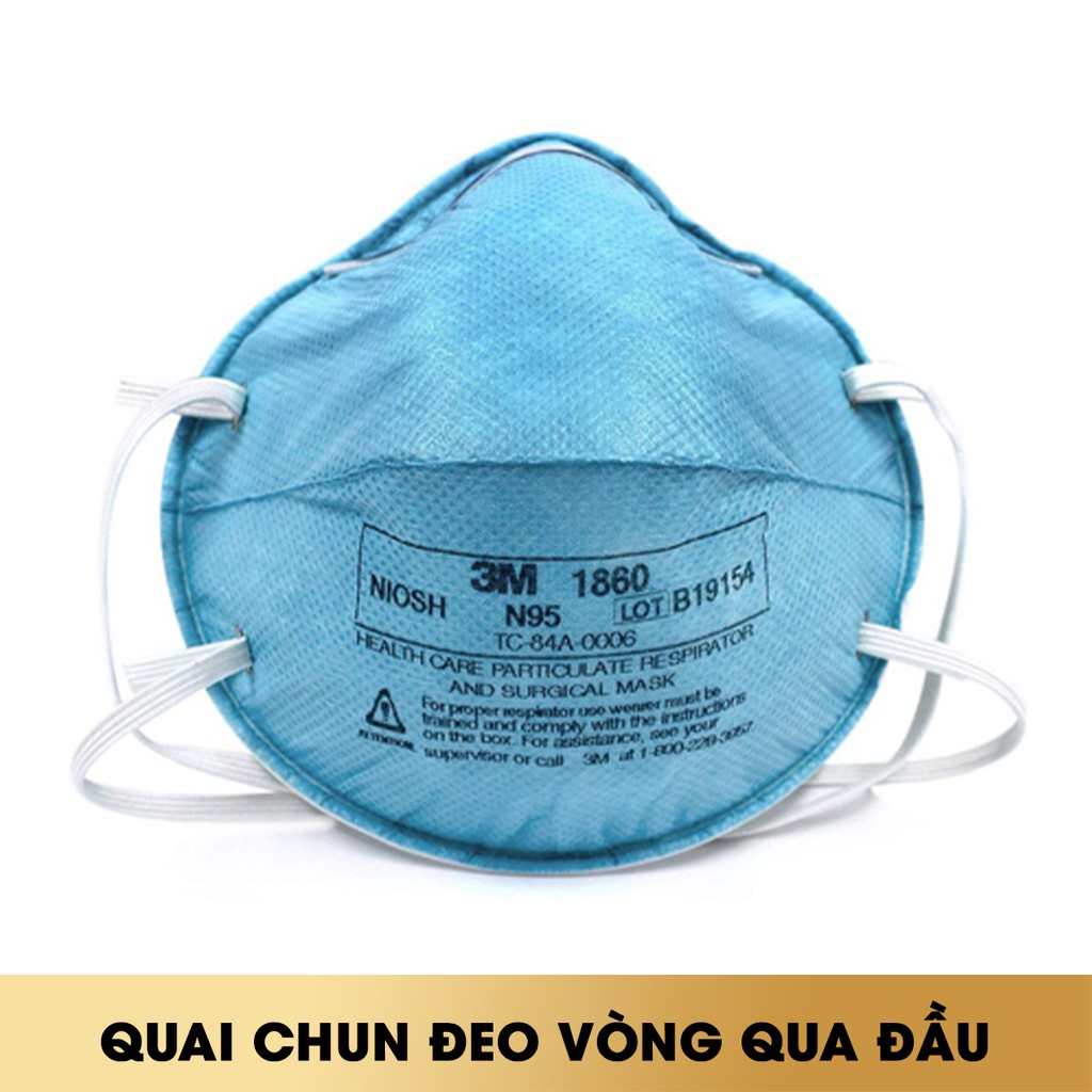 Khẩu trang 3M 1860 từ vải không dệt và bông lọc tĩnh điện lọc virut, vi khuẩn, nấm, vi sinh..MOSACO