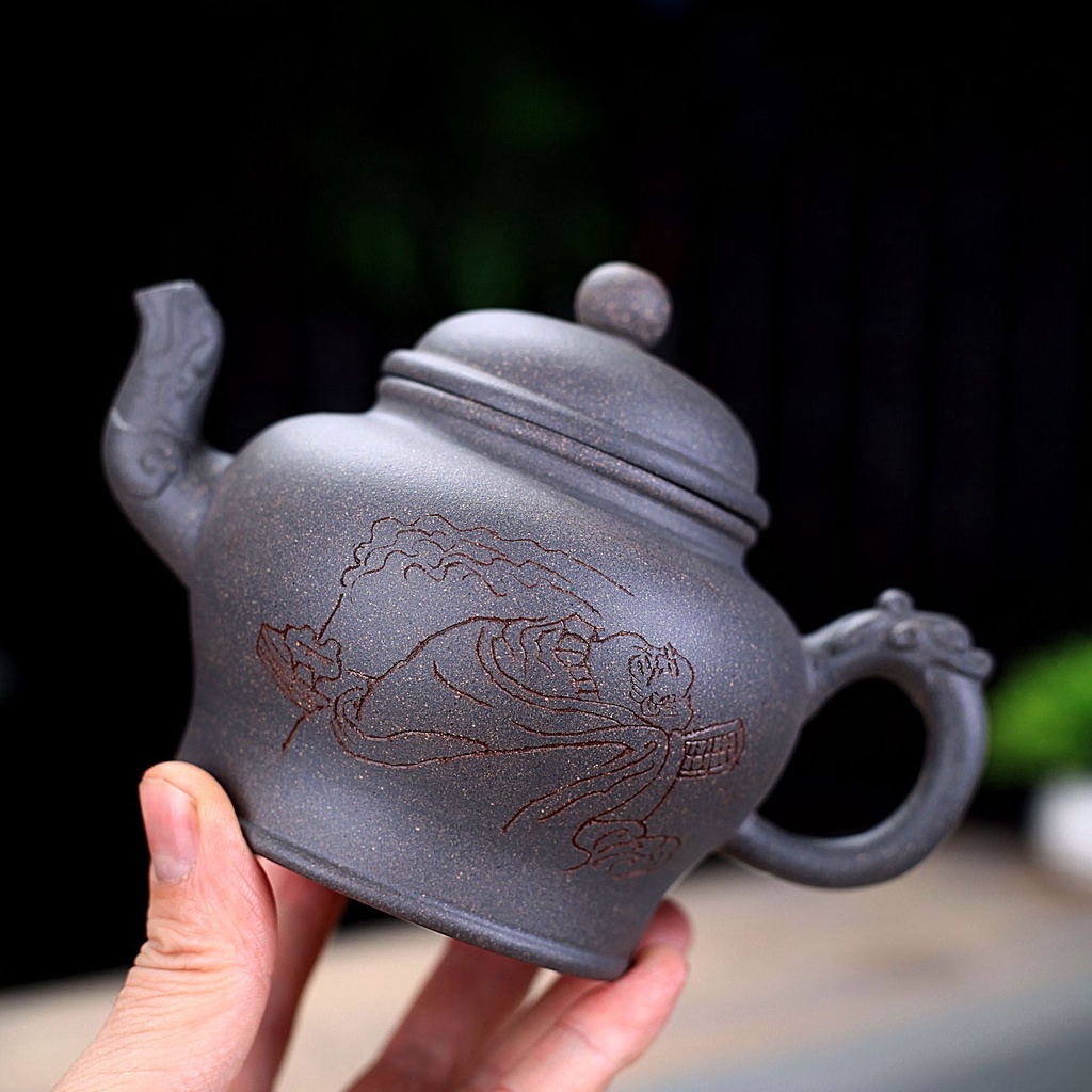 Ấm Tử Sa Nghi Hưng Long Quan Tự Tại 360 ml (Thanh Đoạn Nê)