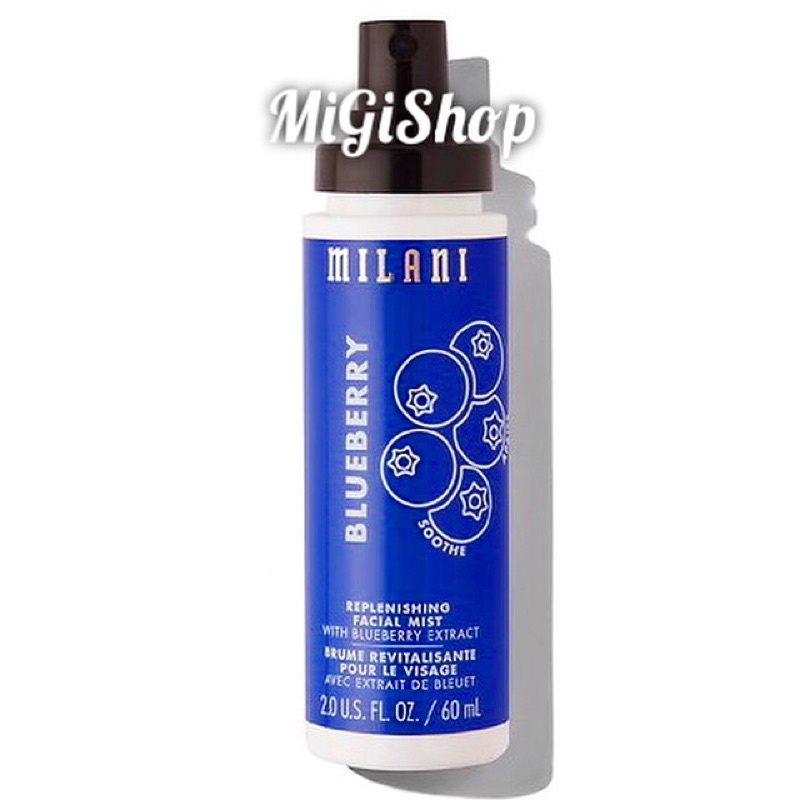 [Hàng Mỹ] Xịt Khoáng Trang Điểm Milani Blueberry Replenishing Facial Mist 60ml