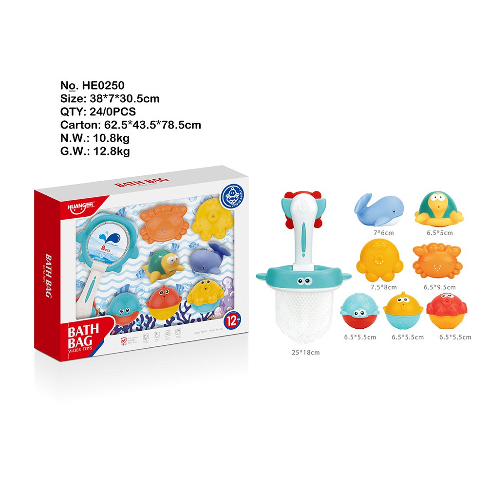 Set 8 món đồ chơi nhà tắm Huanger HE0250