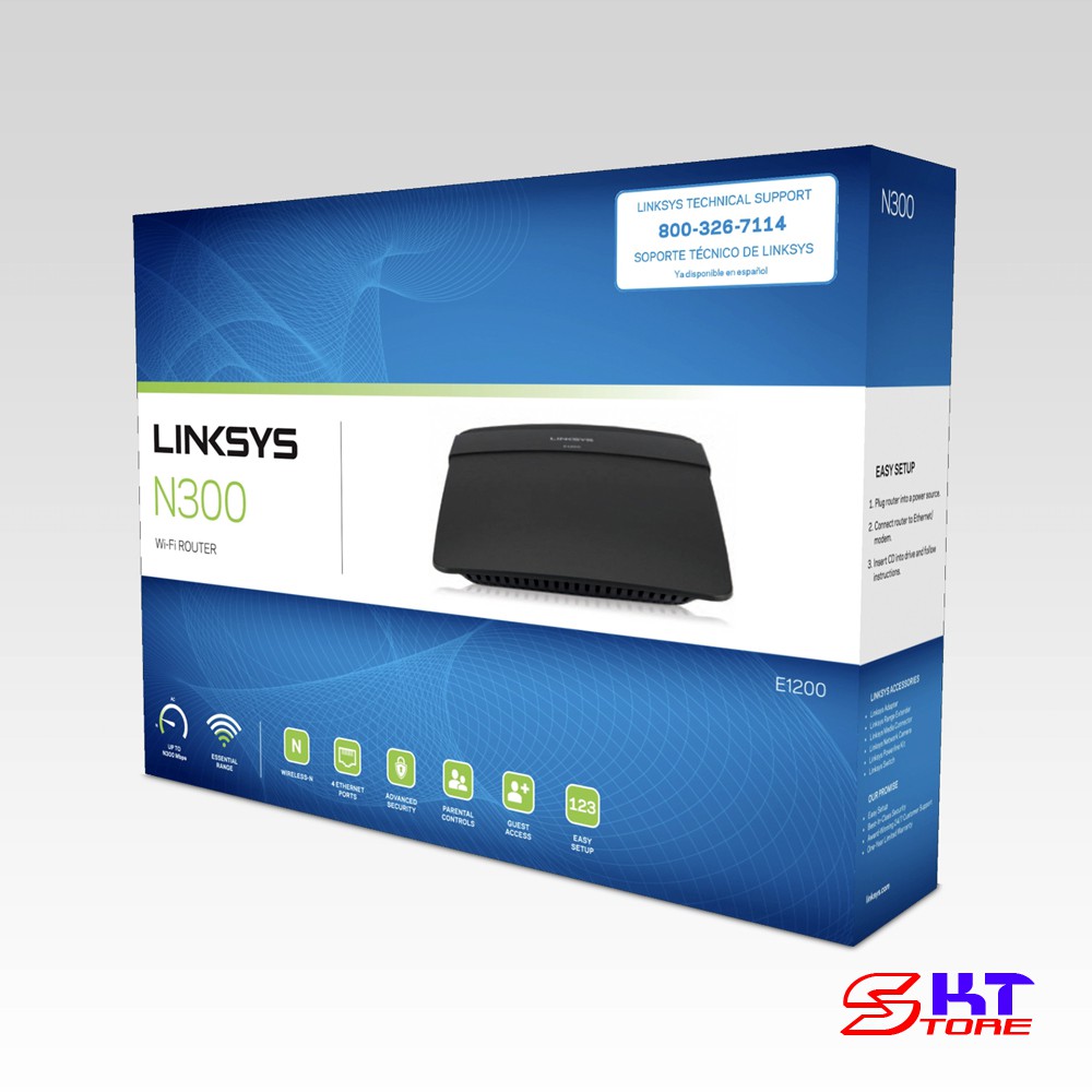 Bộ Phát Wifi Linksys E1200 Chuẩn N Tốc Độ 300Mbps - Hàng Chính Hãng