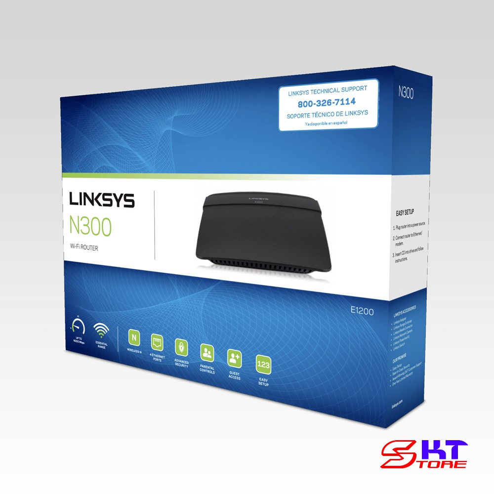 Bộ Phát Wifi Linksys E1200 Chuẩn N Tốc Độ 300Mbps - Hàng Chính Hãng | BigBuy360 - bigbuy360.vn