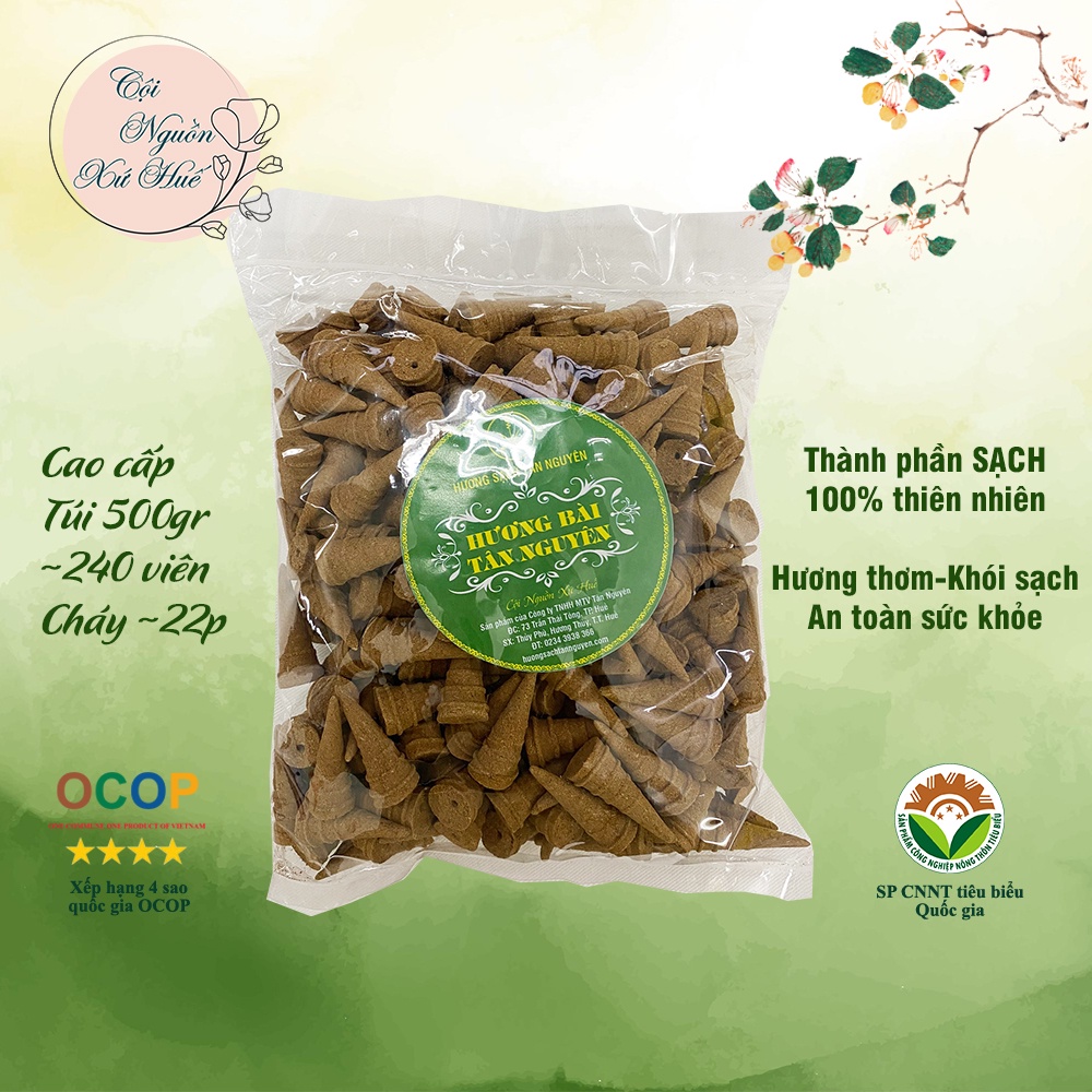 Hương bài Tân Nguyên, hương sạch, nhang xông phong thủy được làm từ cây bài túi 500g tiết kiệm