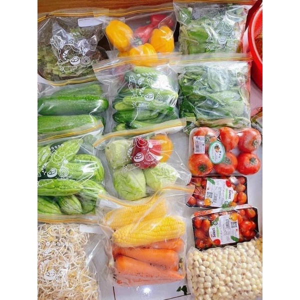 Set 3 Hộp Túi Zip Đựng Thực Phẩm Đủ Size,Tái Sử Dụng