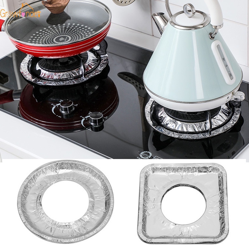 Set 10 Tấm Giấy Nhôm Dày Dặn Chịu Nhiệt Cao Chống Dầu Mỡ Cho Bếp Ga