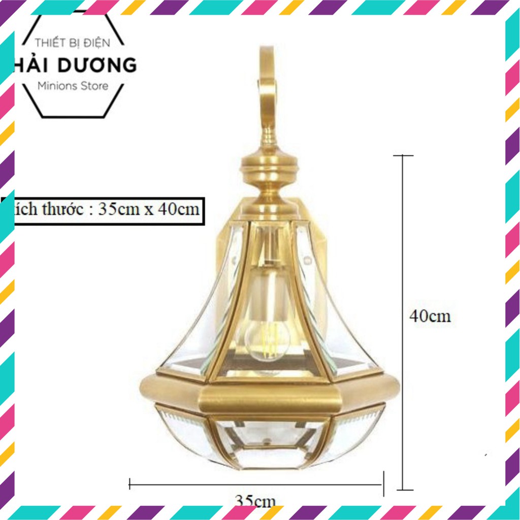 Đèn Gắn Tường Cao Cấp Đồng Nguyên Chất Trang Trí Cổ Điển - 6004- Đã bao gồm bóng công nghệ đánh bóng tráng men hiện đại