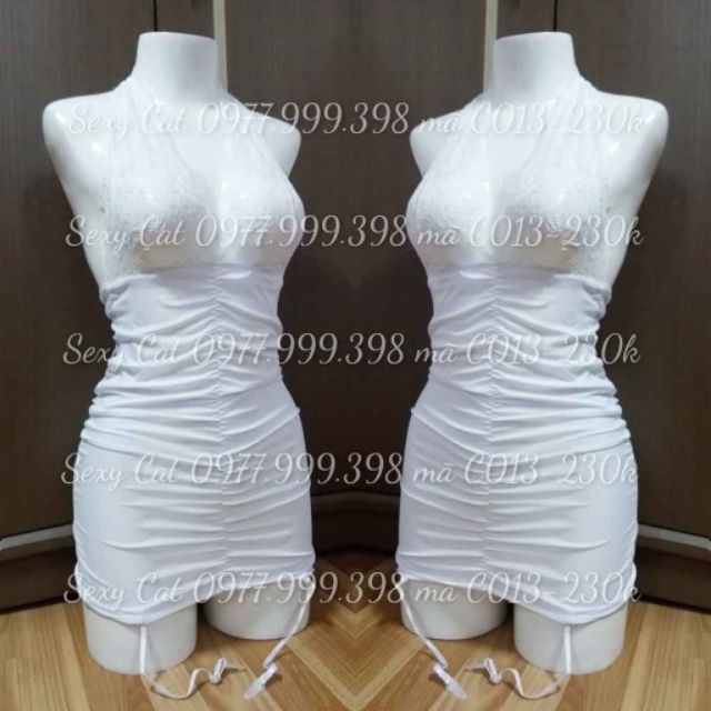 Set váy ngủ kẹp tất sexy