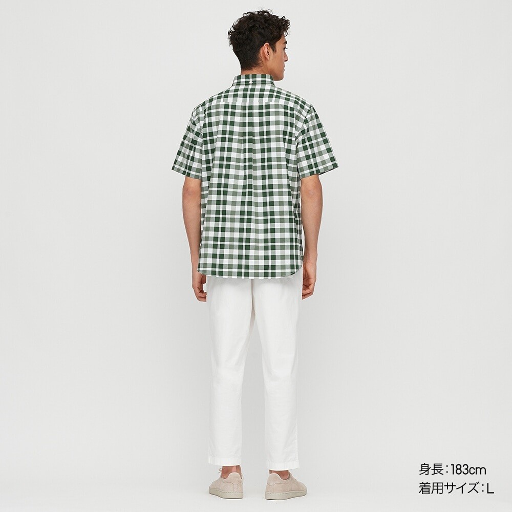 Áo sơ mi nam cộc tay kẻ caro thời trang của Uniqlo