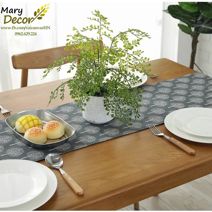 KHĂN RUNNER MARY DECOR - CÂY XÁM KR-A06