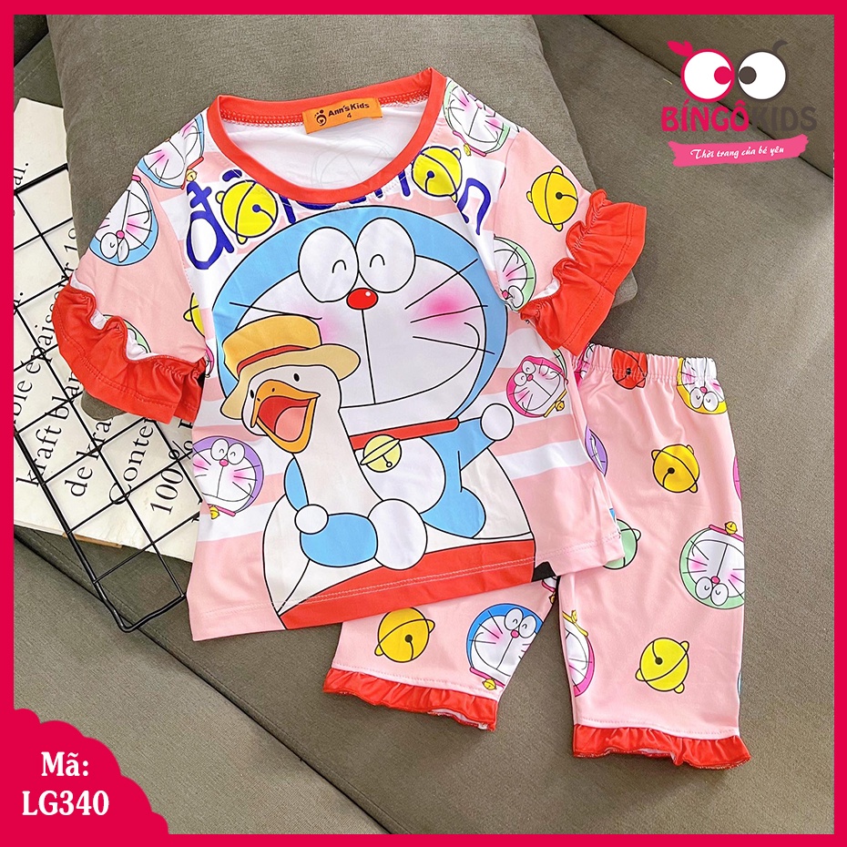Đồ bộ mặc nhà bé gái chất thun lạnh loại 1 siêu đẹp kiểu lửng cho bé gái từ 23 đến 42 kg