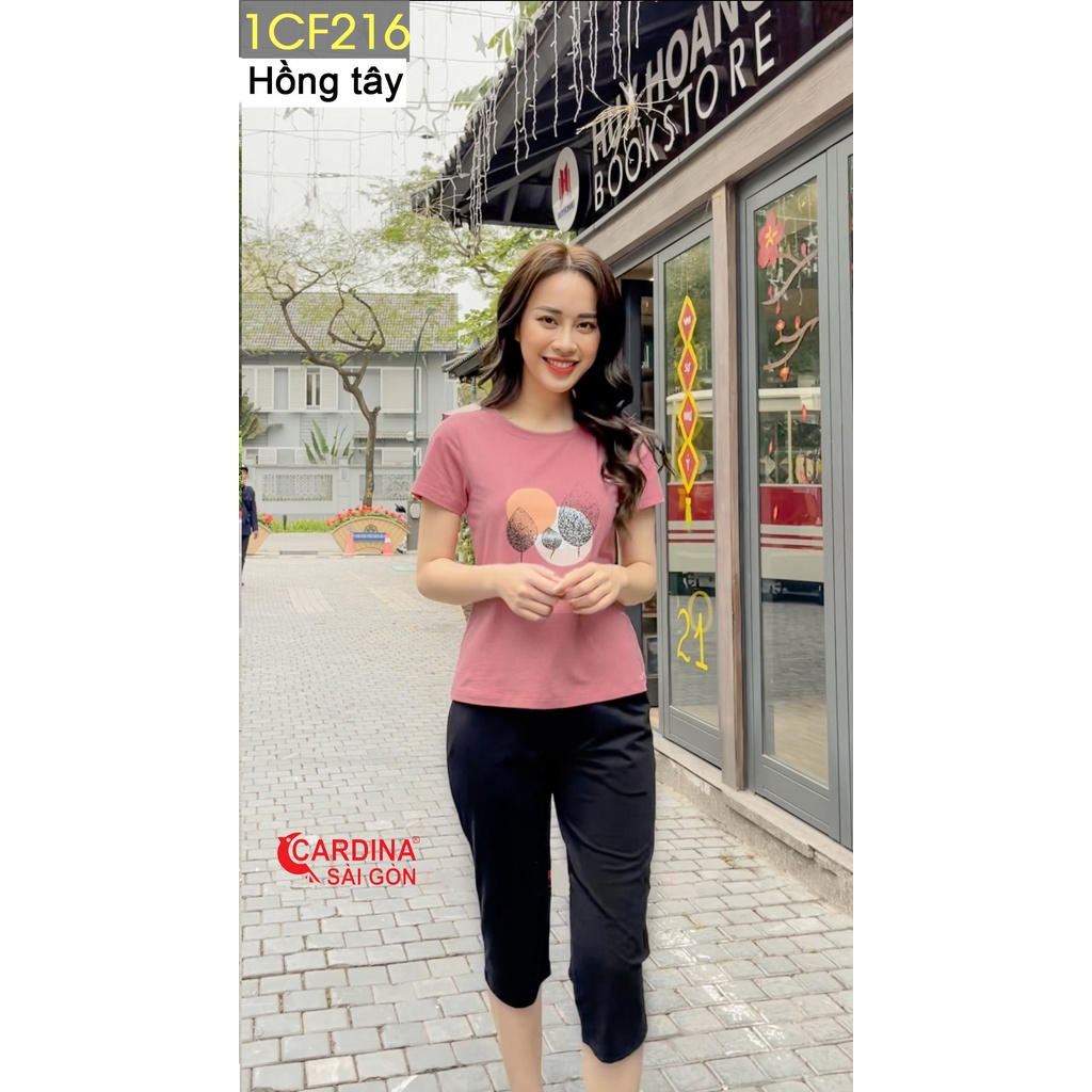Đồ Bộ Nữ Lửng In Lá Chất Thun Cotton Dày Đẹp Co Giãn Thiết Kế Trẻ Trung Tôn Dáng Hàng Cao Cấp 𝐂𝐀𝐑𝐃𝐈𝐍𝐀 𝑺𝒂̀𝒊 𝑮𝒐̀𝒏 Mã 1CF2