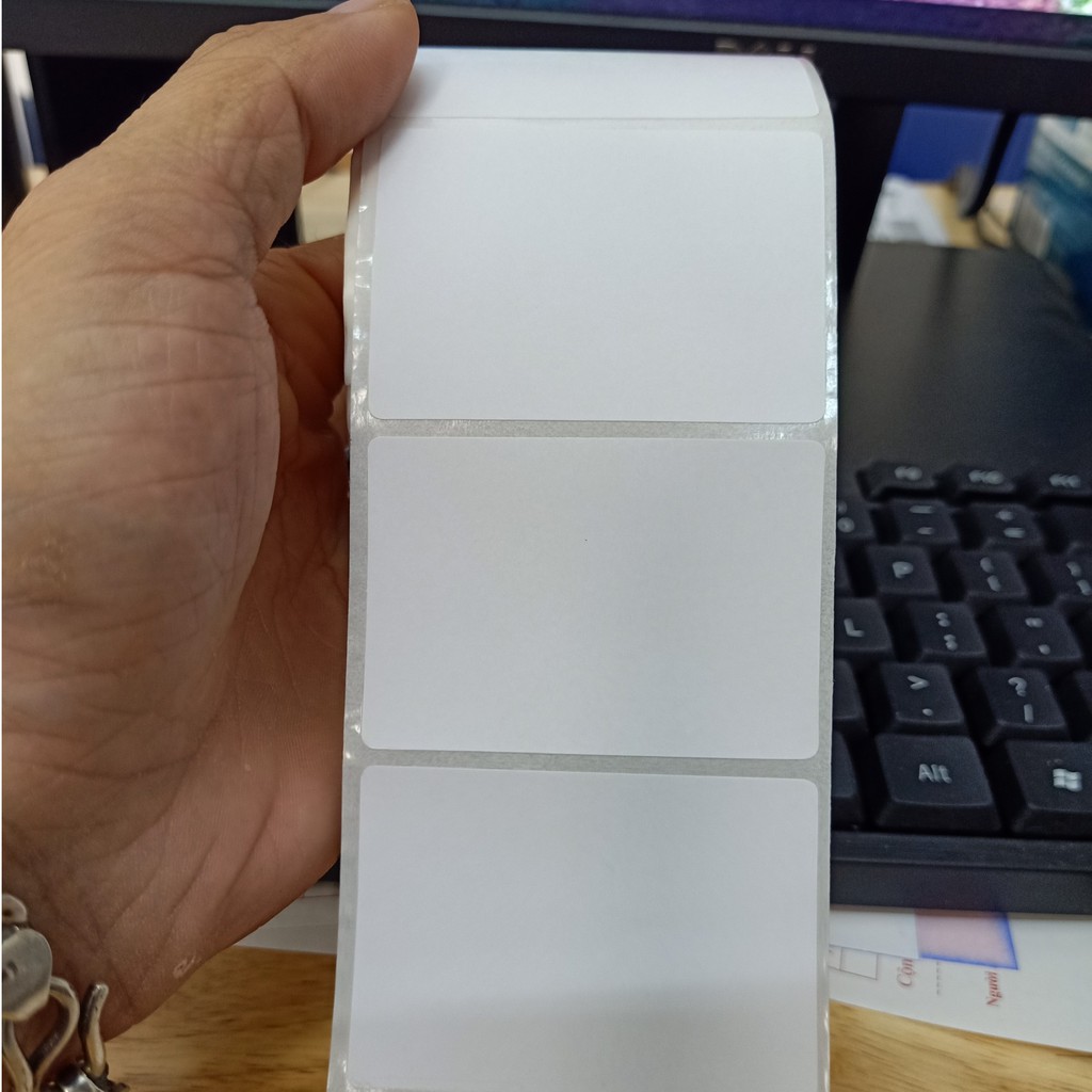 SET 5 CUỘN Tem nhiệt in mã vạch, cân điện tử siêu thị, trà sữa, in nhãn 1 tem/hàng khổ 58x40mm