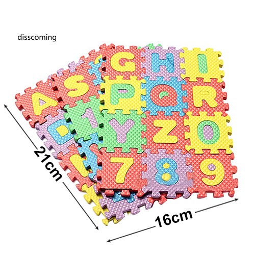 Set 36 tấm đệm ghép hình chữ và số cho trẻ nhỏ