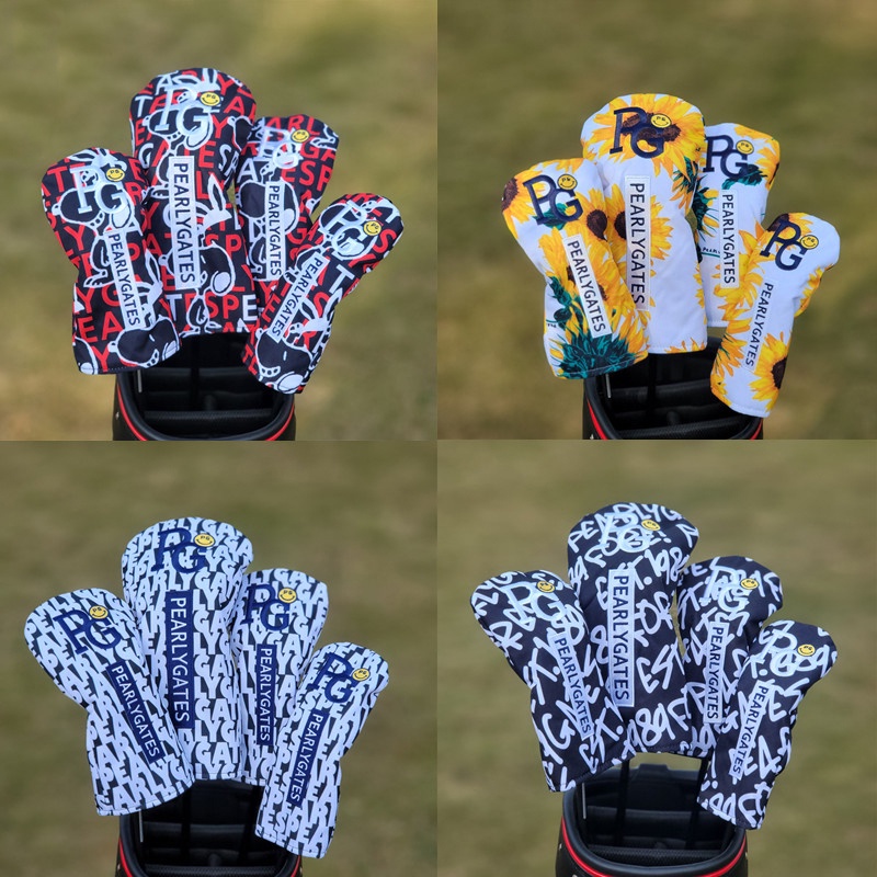 PEARLY GATES Bọc Đầu Gậy Golf #1 #3 #5 Bọc Đầu Gậy Gậy Fairway Bộ Bọc Đầu Bằng Da PU Bảo Vệ Phụ Kiện Chơi Gôn