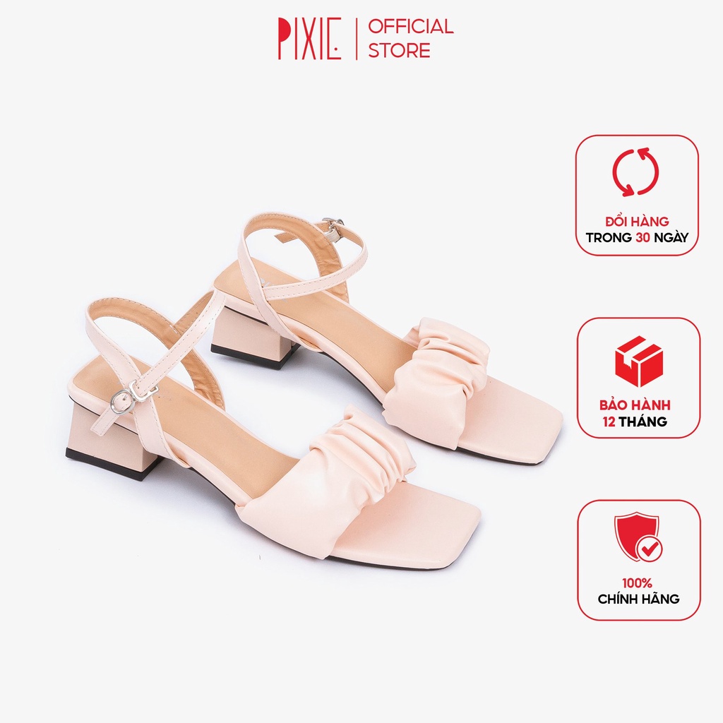 Giày Sandal Cao Gót 3cm Quai Bèo Nhún Pixie X880