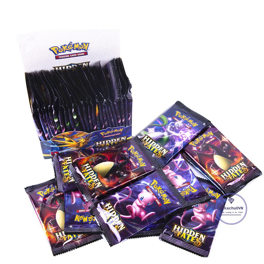 Bộ Thẻ Bài Chơi Pokemon TCG 324 Card Game Sun&Moon Hidden fates Sưu Tập Đẹp Đọc Đáo