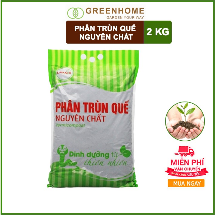 2kg Phân trùn quế nguyên chất - Bổ sung dinh dưỡng, cải tạo đất