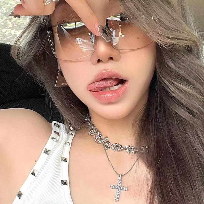 (AIMURUSI) COD Kính Mát Gọng Vuông Lớn Chống Tia Uv Phong Cách Vintage Thời Trang Cho Nam Nữ Y2K