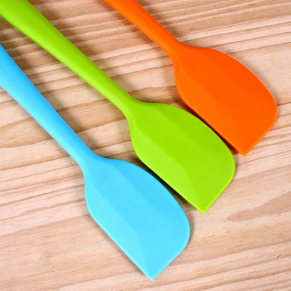 Spatula Phới Trộn Bột, Phới Dẹt Silicon - Xẻng Chiên Rán Thân Silicon