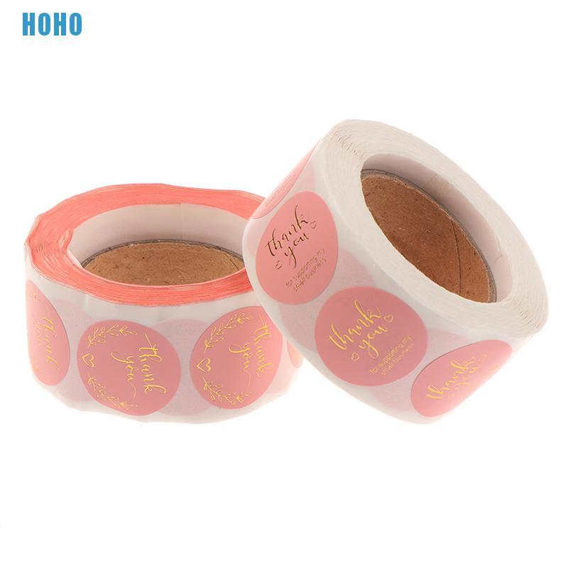 Set 500 Miếng Dán Chữ Thank You Màu Hồng Dễ Thương Độc Đáo