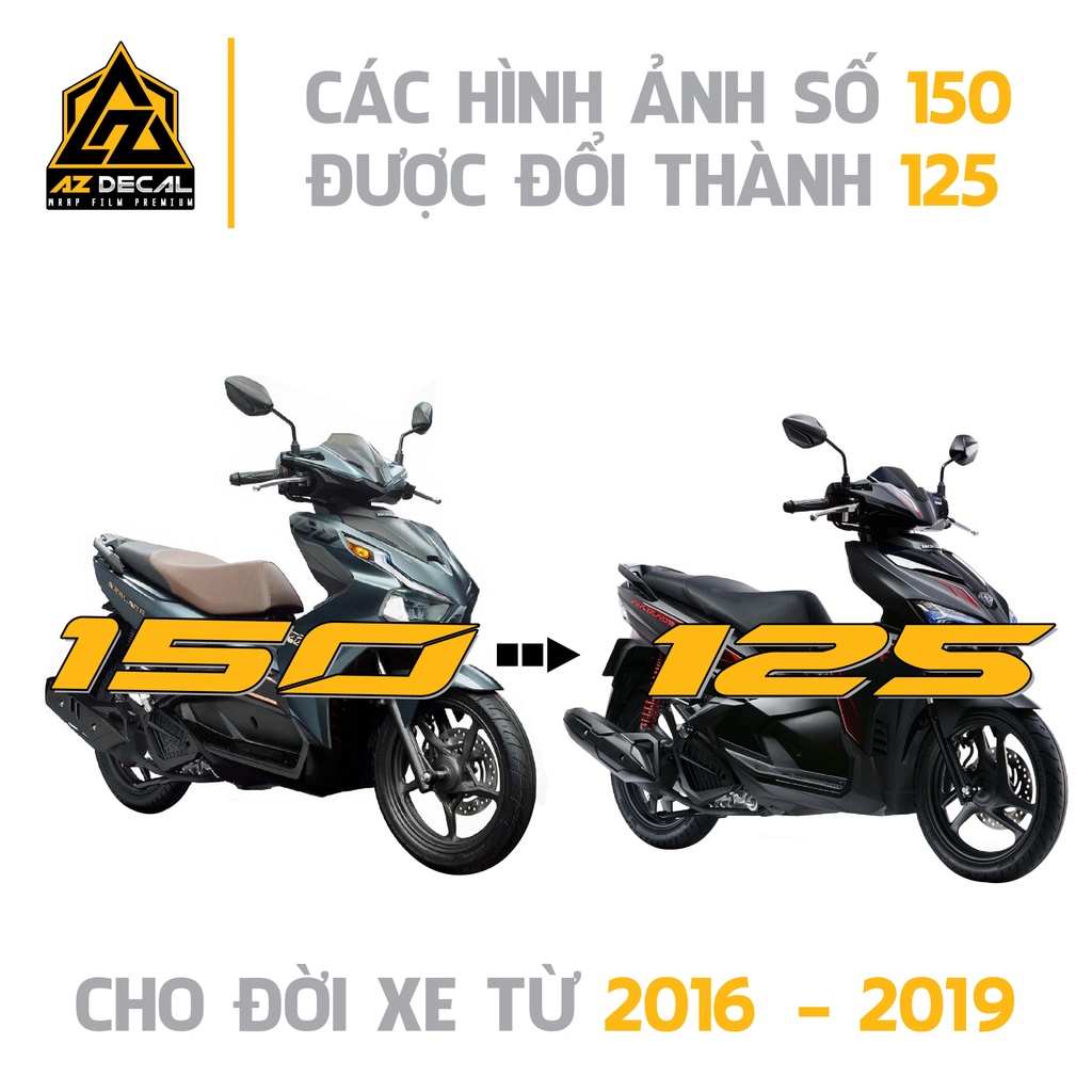 Tem Xe Airblade Mẫu Logo AB Chế | AB21 | Decal Rời Dán AB Air Blade Chất Liệu Decal PVC Chống Nước, Khuôn Rời Dễ Dán