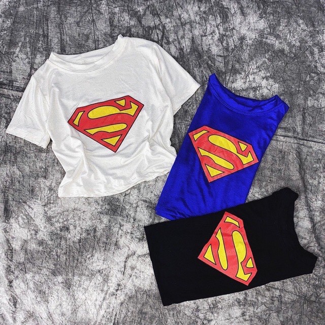 Km Áo croptop siêu xinh mùa hè superman hàng chọn