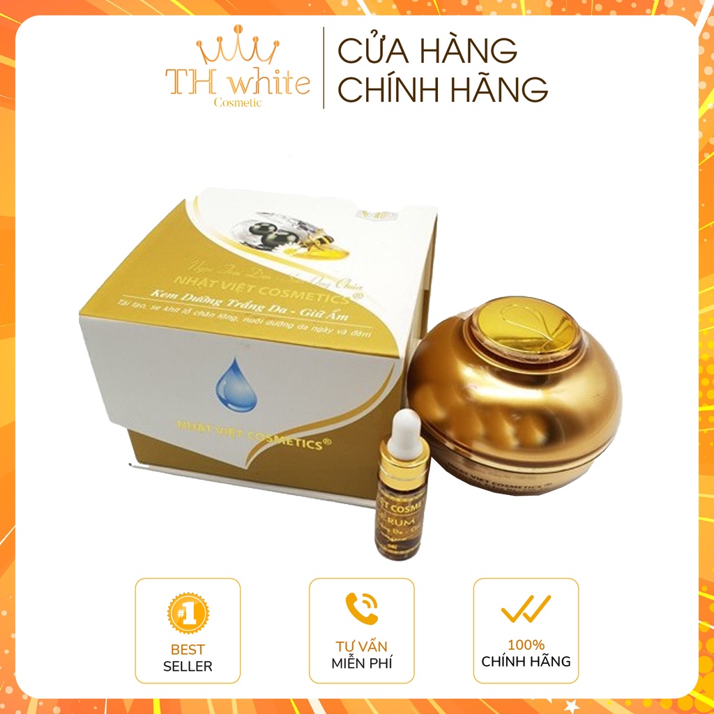 Kem VIP Trắng Da, Chống Nắng, Giữ Ẩm, Ngọc Trai Đen, Sữa Ong Chúa 30g