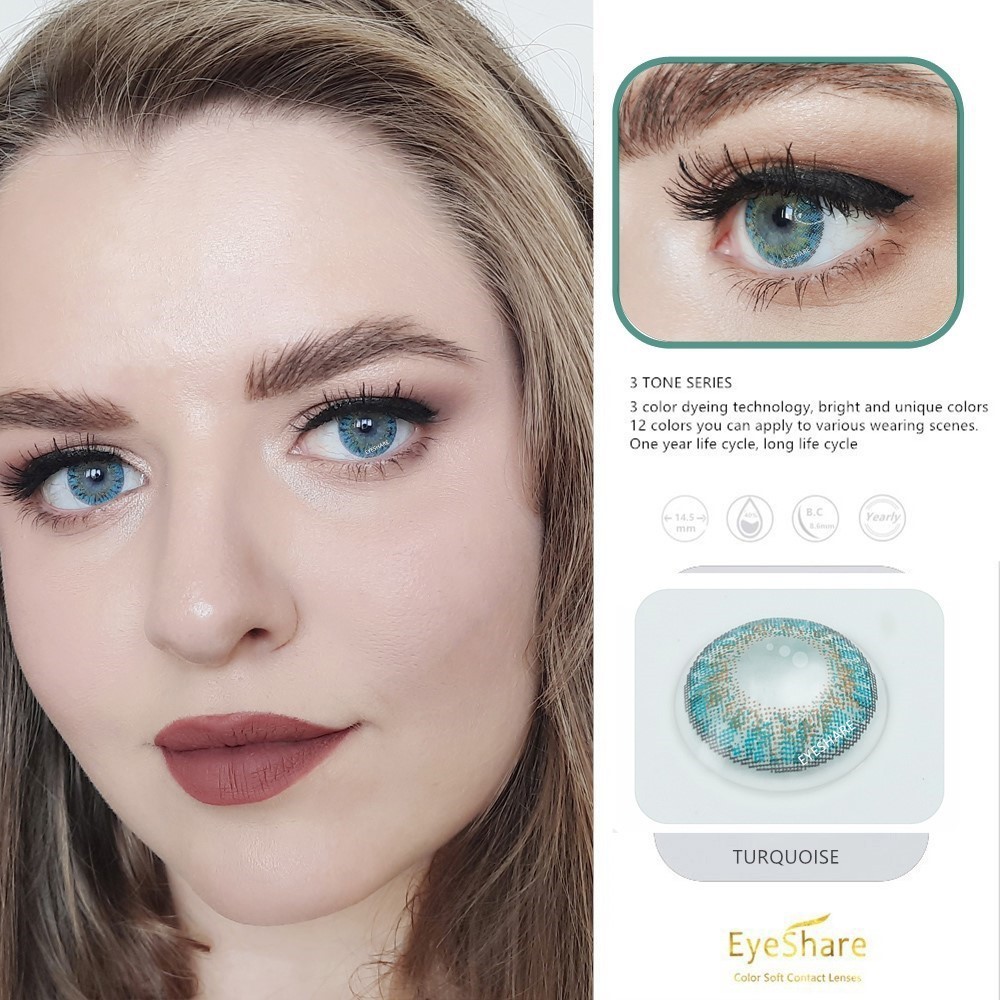 EYESHARE Cặp Kính Áp Tròng Có 3 Tông Màu Đẹp Thời Trang Sành Điệu