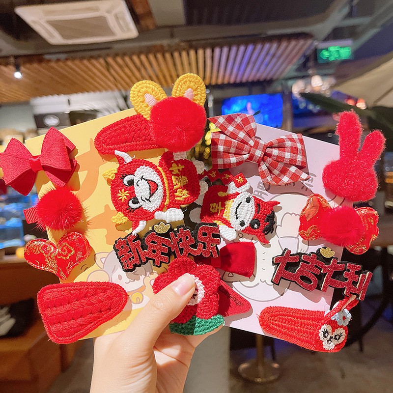 Set Phụ Kiện Cài Tóc Phong Cách Trung Hoa Xinh Xắn Cho Bé Gái