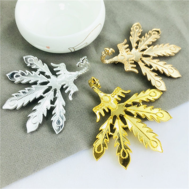 1 phiến đúc họa tiết phượng hoàng làm kim quan 68*68mm nguyên liệu làm trâm làm trang sức cổ trang