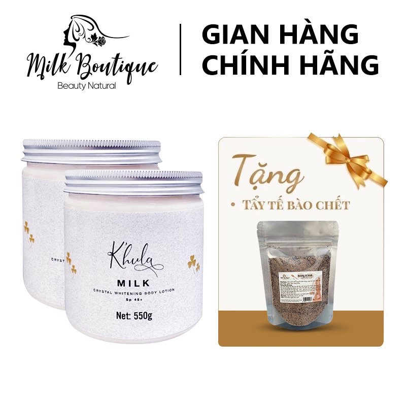 [2 Hũ 550gr]  Kem dưỡng trắng da body K'HULA MILK , không bết rít, không lộ vân kem, hàng chính hãng Huyền Milk Boutique