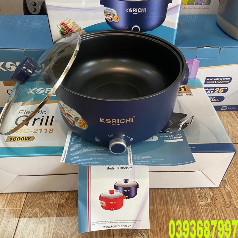 ❤️LẨU ĐIỆN ĐA NĂNG KORICHI KRC-3552 DUNG TÍCH 5L, LÒNG SÂU