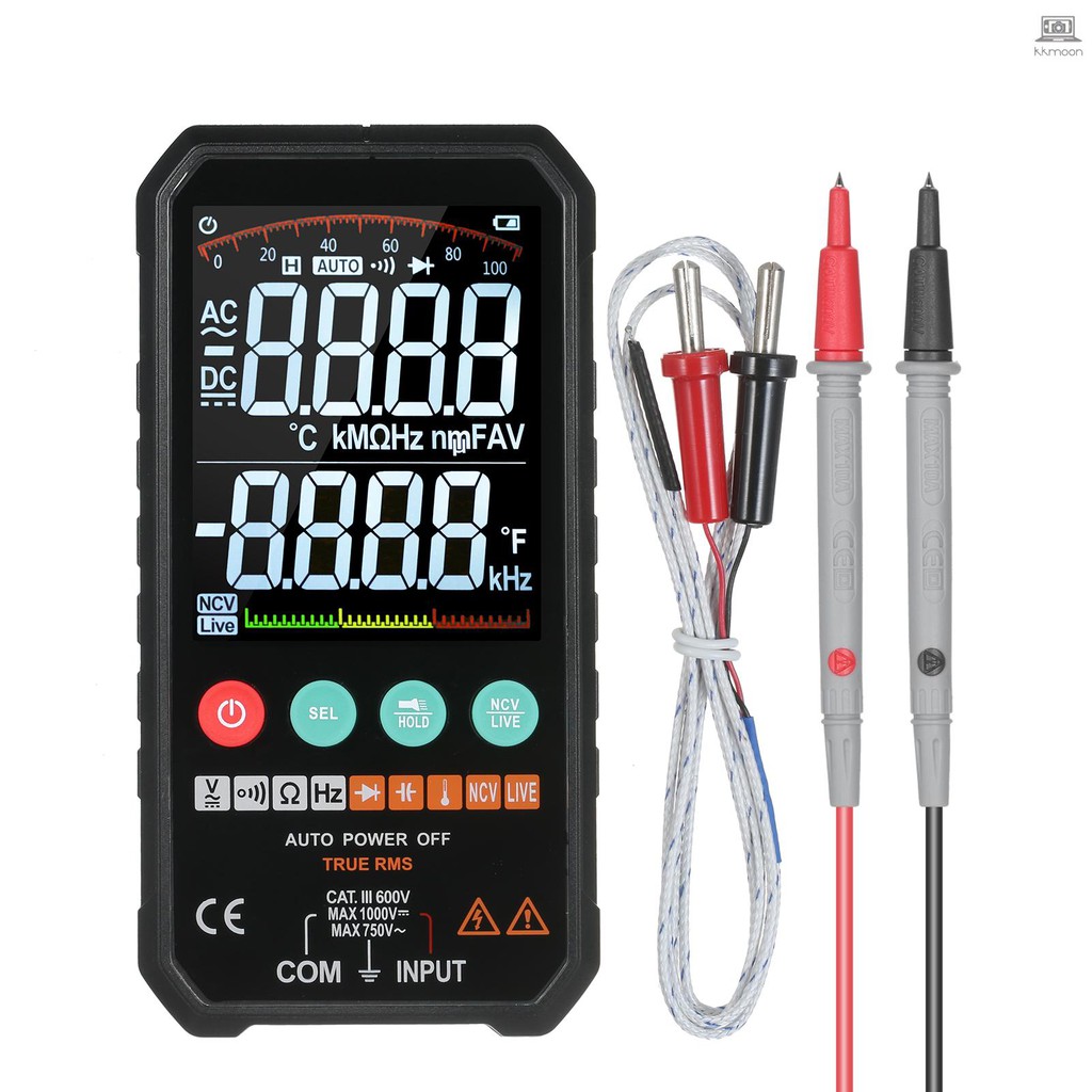 Đồng Hồ Đo Điện Áp Kỹ Thuật Số 3.3-inch Màn Hình Lcd 6000 Ac / Dc
