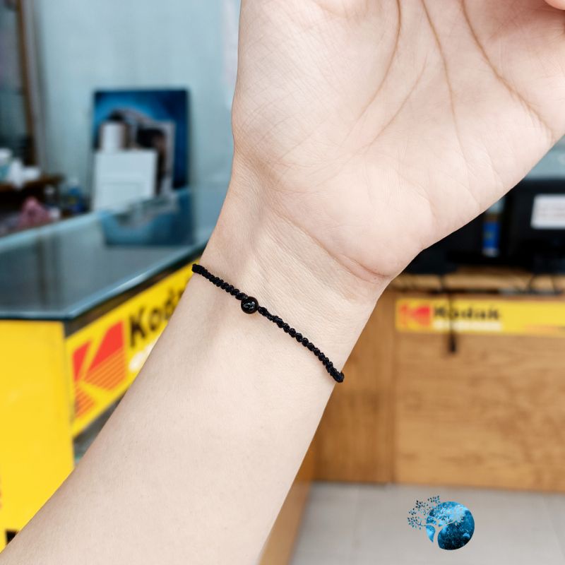 Vòng tay tết dây đá aventurine xanh