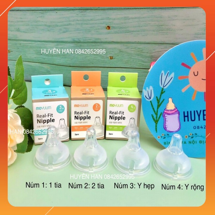 Bình sữa Moyuum Hàn Quốc PPSU 170 & 270ml[Cam kết chính hãng] kèm núm ty siêu mềm - hỗ trợ chọn núm