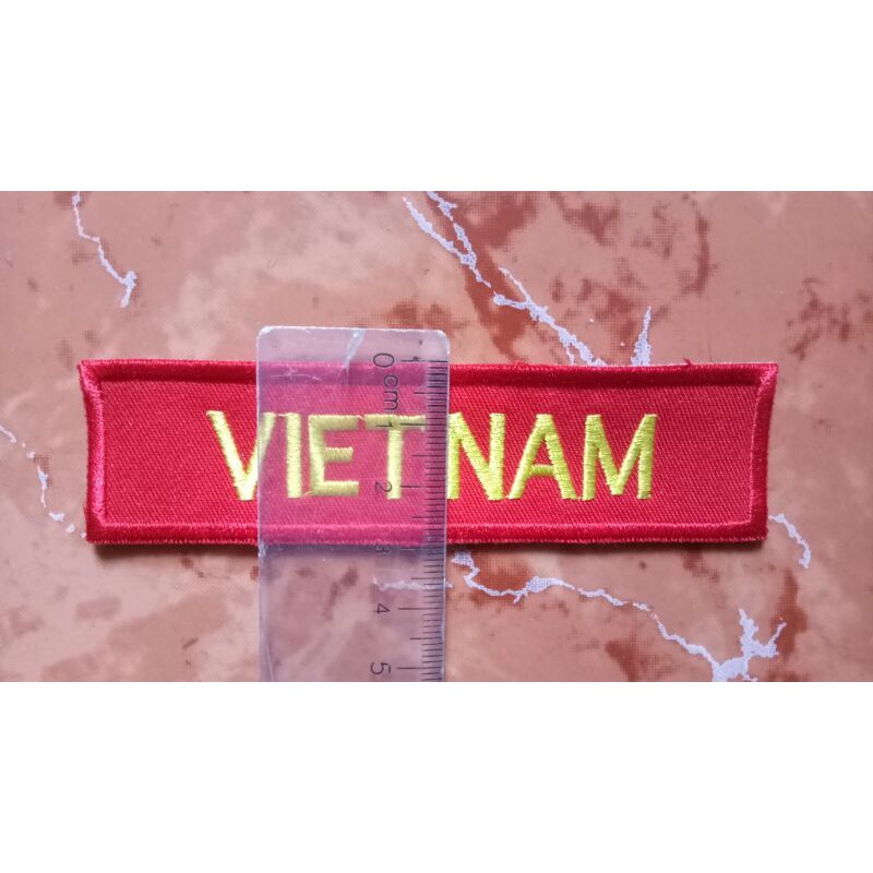 Patch vải sticker dán áo,  balo chữ Việt Nam có nhám dính