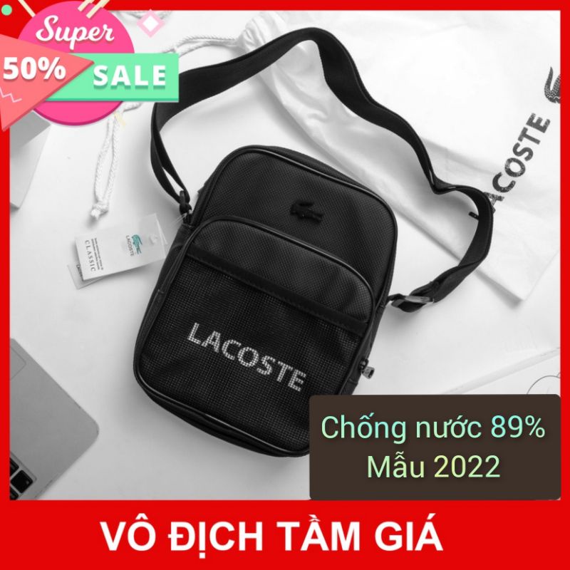 Túi đeo chéo ipad Lacoste chuẩn VNXK fulltag logo sắt  hoodie1996