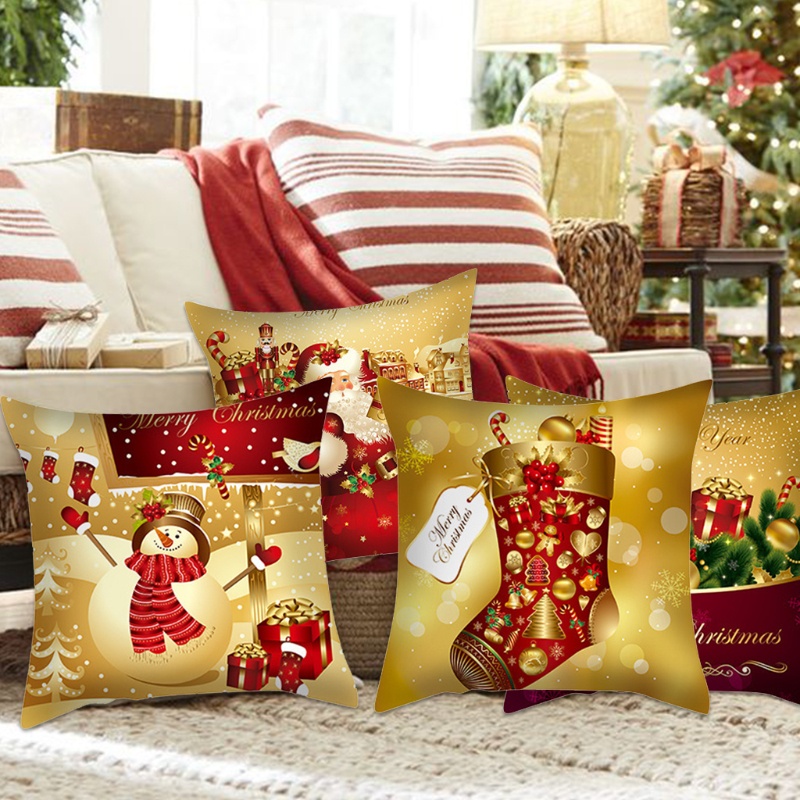 Bộ 4 Vỏ Gối Phong Cách Giáng Sinh 18X18 Inches