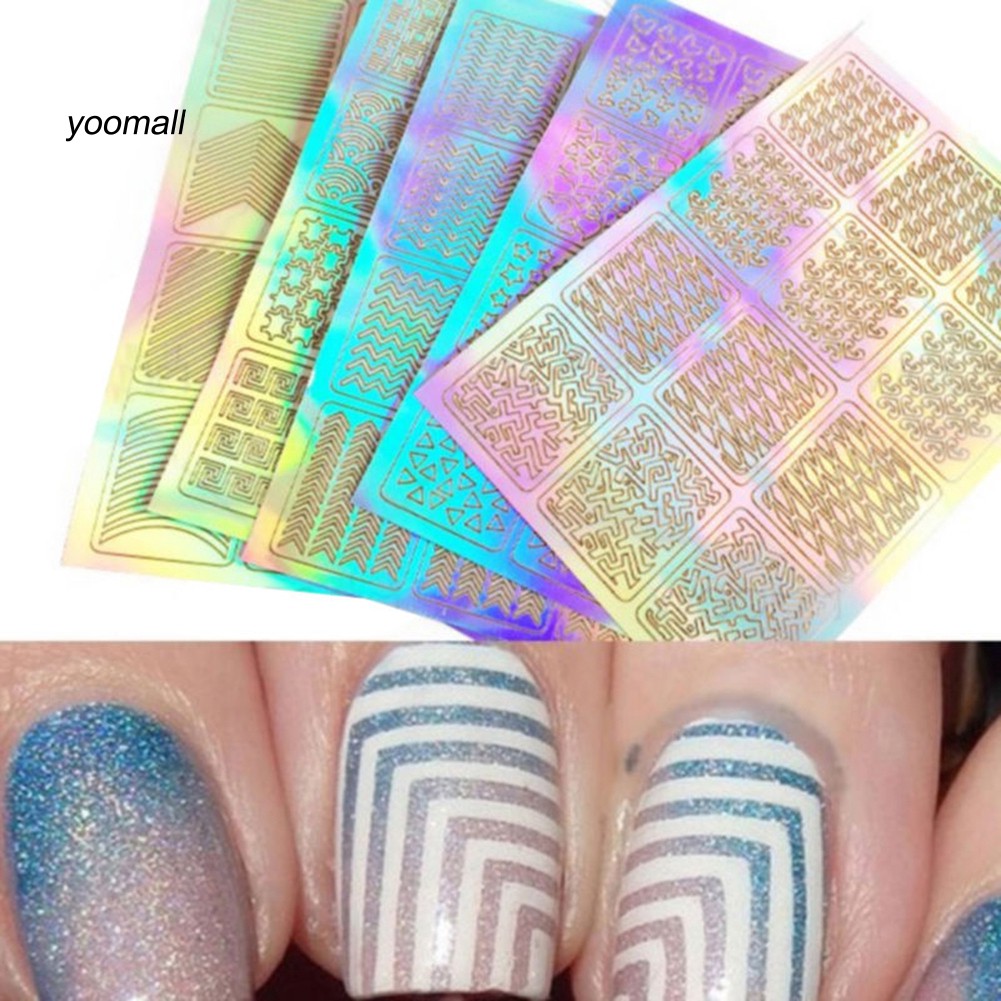 Bộ 3 tấm dán móng trang trí hiệu ứng 3D độc đáo