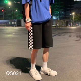 Qs021 - quần short thun in caro