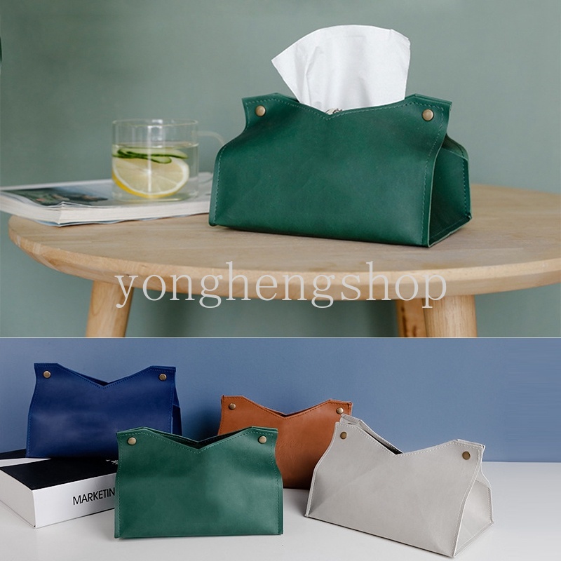 Hộp Đựng Khăn Giấy Bằng Da Phong Cách Bắc Âu Độc Đáo Trang Trí Nhà Cửa / Xe Hơi