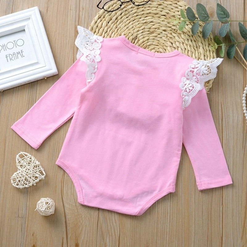 Áo Liền Quần Không Tay Chất Liệu Cotton Phối Ren Thời Trang Cho Bé Gái